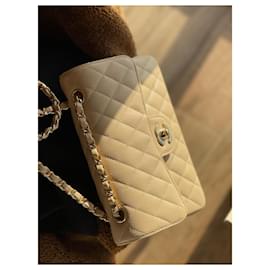 Chanel-Chanel classic lined flap caviar beige-Beige